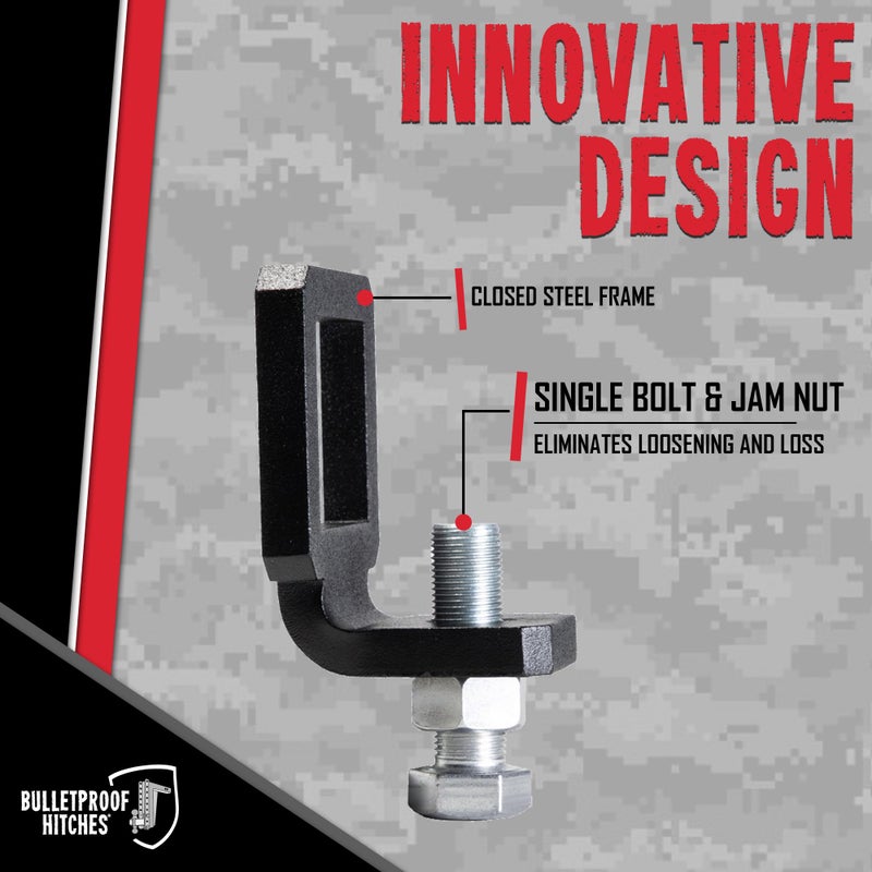 BulletProof Hitches - 2"" Anti Rattle Hitch Clamp - Anti Rattle Hitch Tightener for 2 Inch Hitches - Hitch Stabilizer with Black Textured Powder Coat - Image 4
